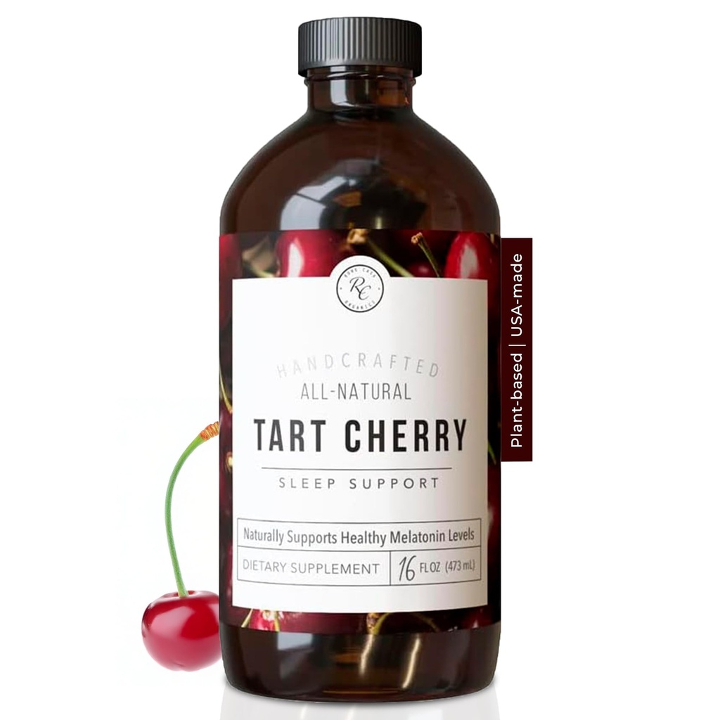 Rowe Casa Organics Tart Cherry Organic Sleep Support with Valan Root, תומך בתקנה Sleep Cycle ושיקום השרירים (16 Fl Ounces)