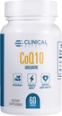 השפעות קליניות תוסף CoQ10 - Coenzyme Q10 200 מ"ג - 30 יום אספקה - Ubiquinone Antioxidant תוסף לבריאות הלב, פונקציות קוגניטיביות ותמיכה אנרגיה - 1 קפסולה ביום - מיוצר בארה"ב