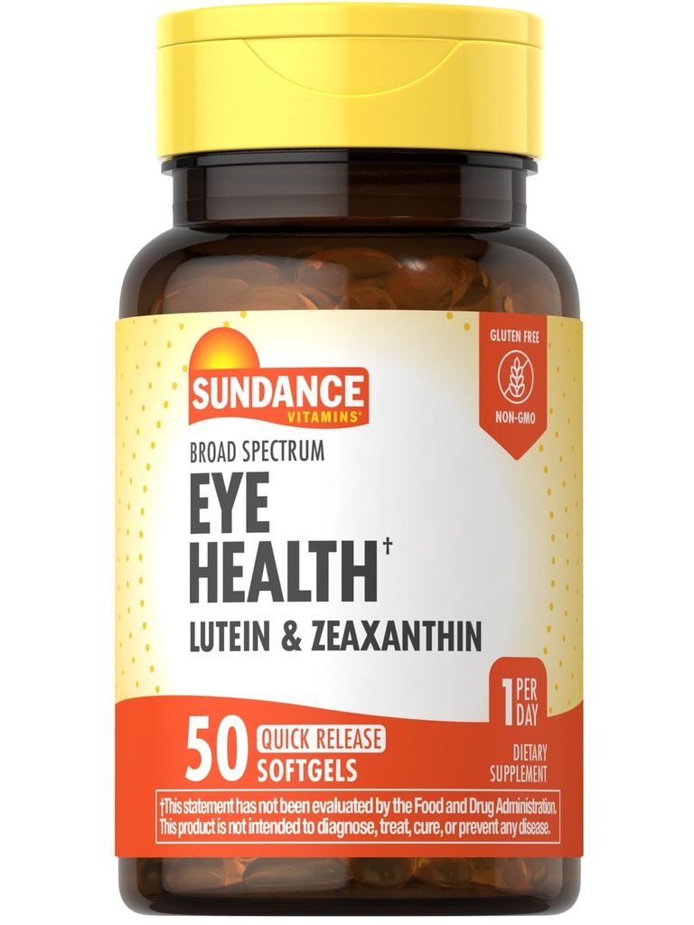Sundance Lutein ו-Zaxanthin תוסף | 50 Softgels | בריאות העין | Non-GMO ו- Gluten פורמולה חופשית