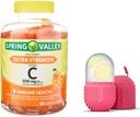 עמק האביב תוספת כוח ויטמין C Dietary תוסף Vegetarian Gummies, Orange, 500 מ"ג, 120 Ct ו Gift Ice Roller for Face