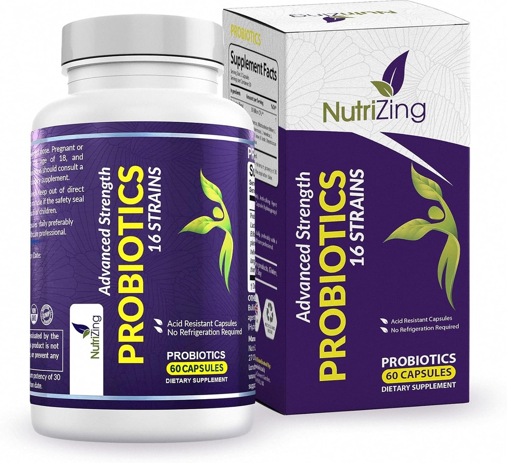 תזונה טבעונית Probiotics לבריאות העיכול - 30 מיליארד CFU & 16 זנים - Bifido חיידק & Lactobacillus Probiotics עבור גברים ונשים - נדחה לשחרר Probiotic Gut בריאות תוספת