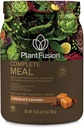PlantFusion Complete Mealהחלפת שקד - אבקת חלבון מבוססת צמחים עם Superfoods, Greens & Probiotics - טבעוני, Gluten Free, Soy Free, Non-Dairy, No Sugar, non-GMO - Chocolate Carmel 1 lb