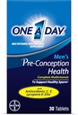 One A Day Men's Pre-Conception Health Multivitamin כדי לתמוך בזרע בריא, תוספת לגברים עם ויטמין C, ויטמין E, Selenium, Zinc ו Lycopene, 30 Count