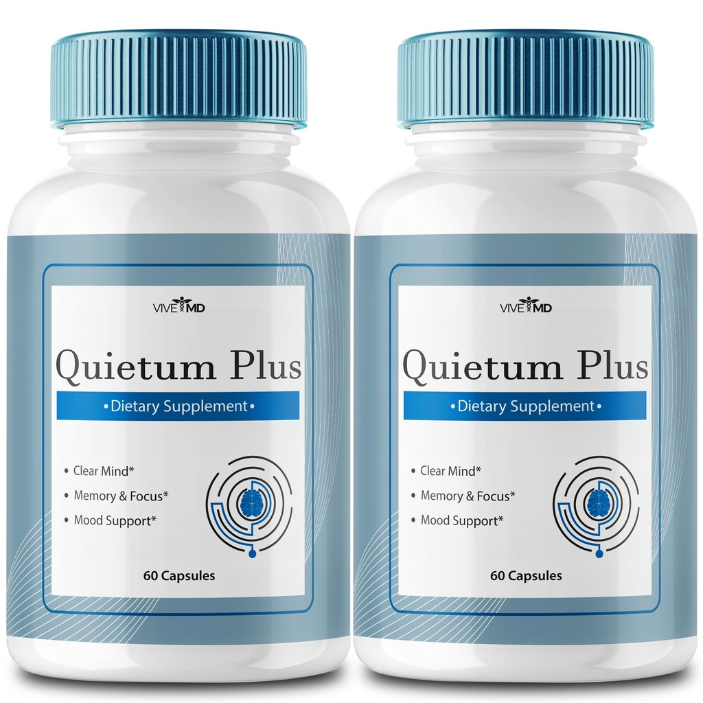 VIVE MD Quietum Plus Tinnitus הקלה לרינג אוזניים - מהירות אוזן טבעת הקלה, Clear Tinnitus, ואת Holistic Tinnitus טיפול עם 60 קפסולות לבק (2 Pack)