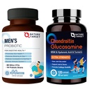 NATURE TARGET Probiotics לגברים עם תוספת של Men Care, Glucosamine Chondroitin MSM, תוסף תמיכה משותף, Shellfish Freefish