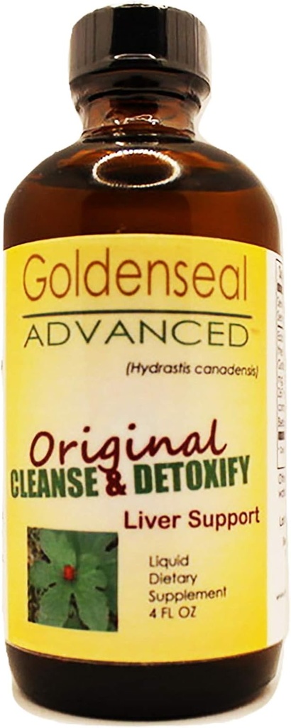 Goldenseal ניקויse & Detoxify נוזל תוספת מזון; תמיכה Liver | 4 oz. | hydrostis Canadensis | Farm Direct | חבילת 1