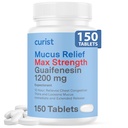 Curist Guaifenesin 1200 Mg Extended Release Tablets - 150 Count מקסימום Power Mucus Relief Tablets OTC - Clear Congestion