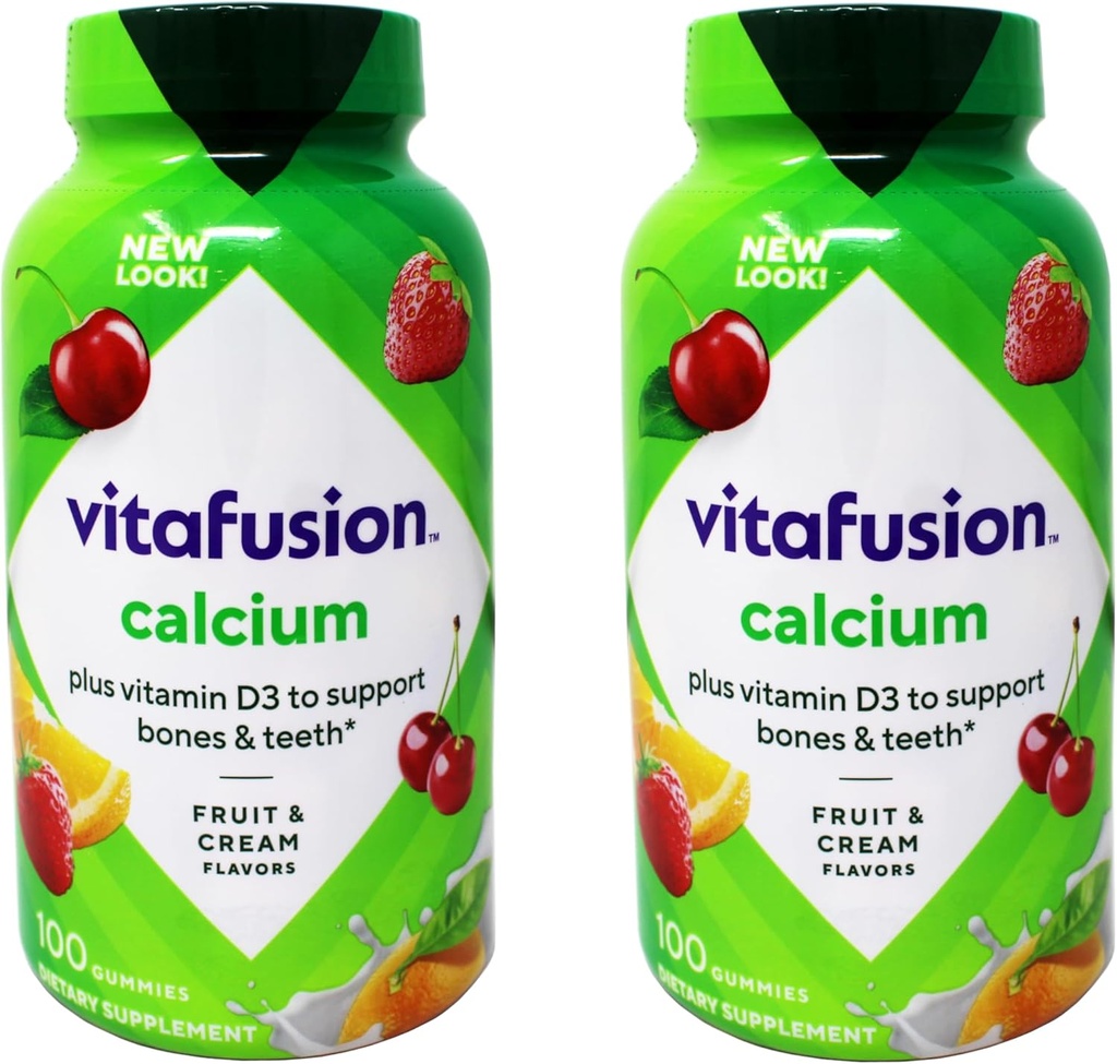 VitaFusion Calcium עם ויטמין D3 - 2 100 בקבוקי ספירה - 200 חניכיים