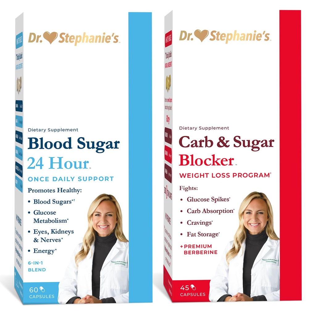 Dr. סטפני's Bundle Pack - 24 Hour Support + Carb & Sugar Blocker - Daily Supplement