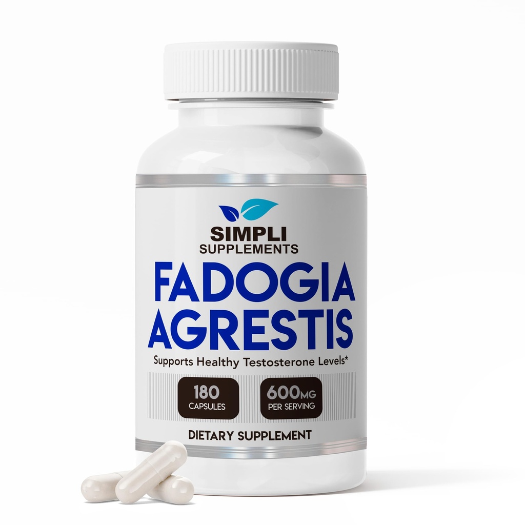 Fadogia Agrestis 600 מ"ג עבור תמיכה טסטוסטרון טבעי; מקדם צמיחה שרירים, אנרגיה, Drive, Stamina, ו Mood | Non-GMO, טבעוני, Gluten-Free | 180 קפסולות