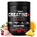 GMU SPORT - Creatine Monohydrate עם אבקת HMB - 45 משרתים, Creatine HMB תוספי, Creatine עם HMB עבור כוח מוגבר, צמיחה שרירים & אנרגיה מוגברת, 3G HMB / Fruit Punch.