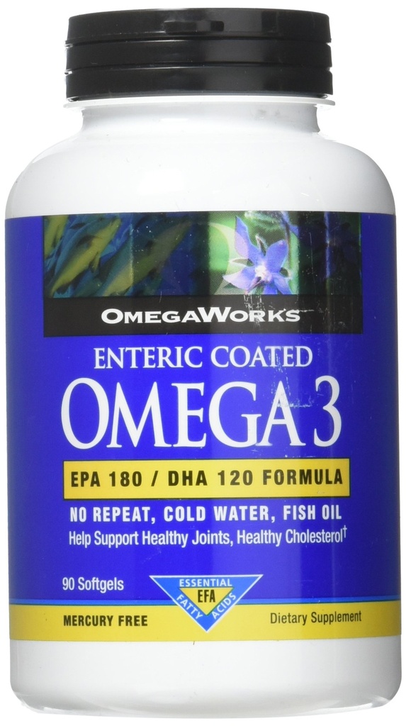 אומגה עובדת על אומגה 3, EPA / DHA Fatty Acids, מפרקים בריאים, Enteric Coated 90 Softgels, 90 מנות