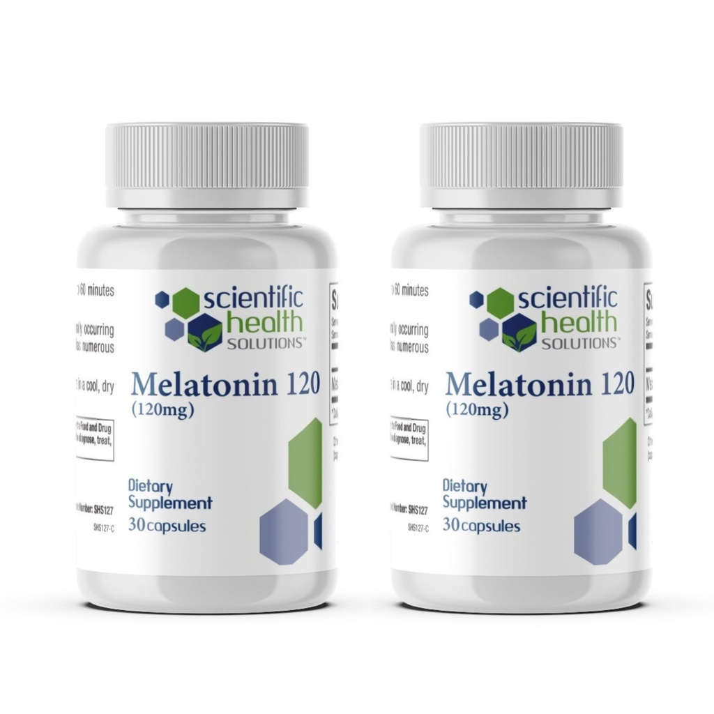מלטונין 120 מ"ג | Single-Dose Melatonin in Easy-to-Swallow קפסולות | טבעוני, Non-GMO & Gluten-Free | US-Made Extraחוזק (2-Pack)