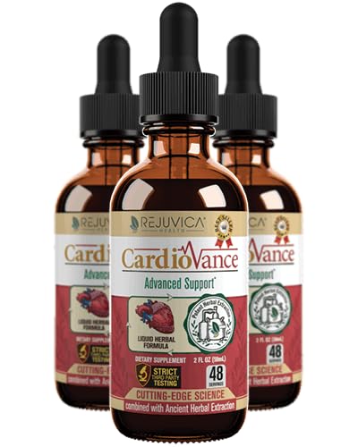 Rejuvica Health CardioVance - תוספת תמיכה ללב - משלוח נוזלי עבור Better Absorption - הותורן, Hibiscus, Arjuna, אוליביפ ועוד!