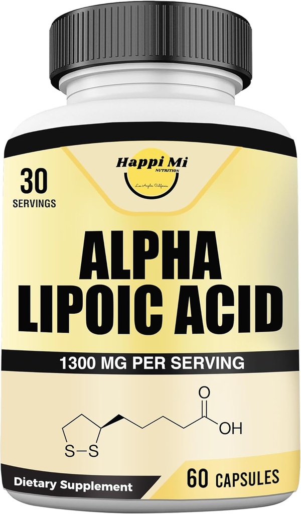 Alpha Lipoic Acid כמוסות 1300 מ"ג פרי - 30 משרתות Per Bottle - תמיכה אנטי-חמצן לבריאות הכללית