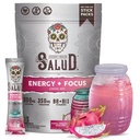 Salud 2-in-1 אנרגיה אבקה + Focus, Dragon Fruit, Organic Caffeine, B6 + B12, Theanine, נקי משקאות אנרגיה Packets, Pitaya Agua Fresca Mix, Non-GMO, Gluten Free, טבעוני, 1g של סוכר, (15 משרתים)
