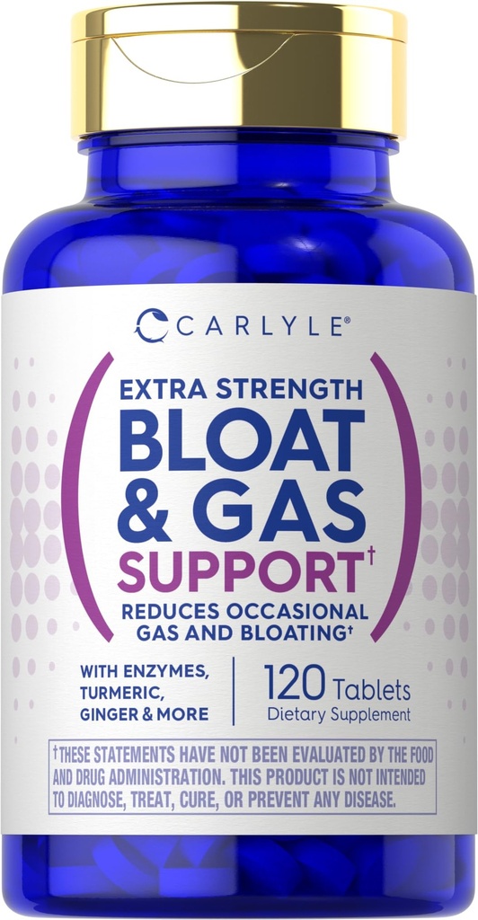 Carlyle Bloat & Gas Support for Men & Women[עריכת קוד מקור | עריכה] תוספת של גלולות כוח עם Enzymes, Turmeric, Gig & More