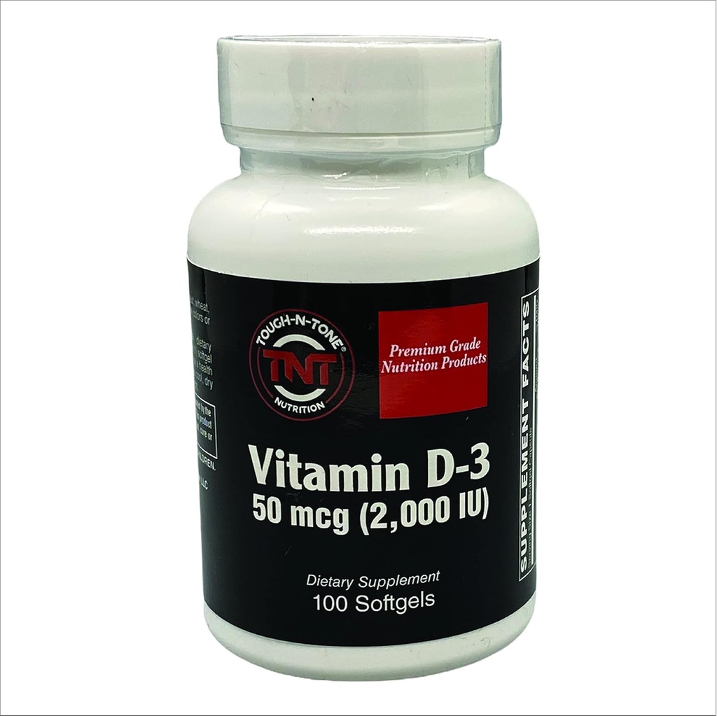 ToUGH-N-tonE Premium Class ויטמין D-3, 2,000 IU (cholecalciferol), צורה ביו-זמינות גבוהה של ויטמין D, ב- Easy to Swallow Soft Gel.