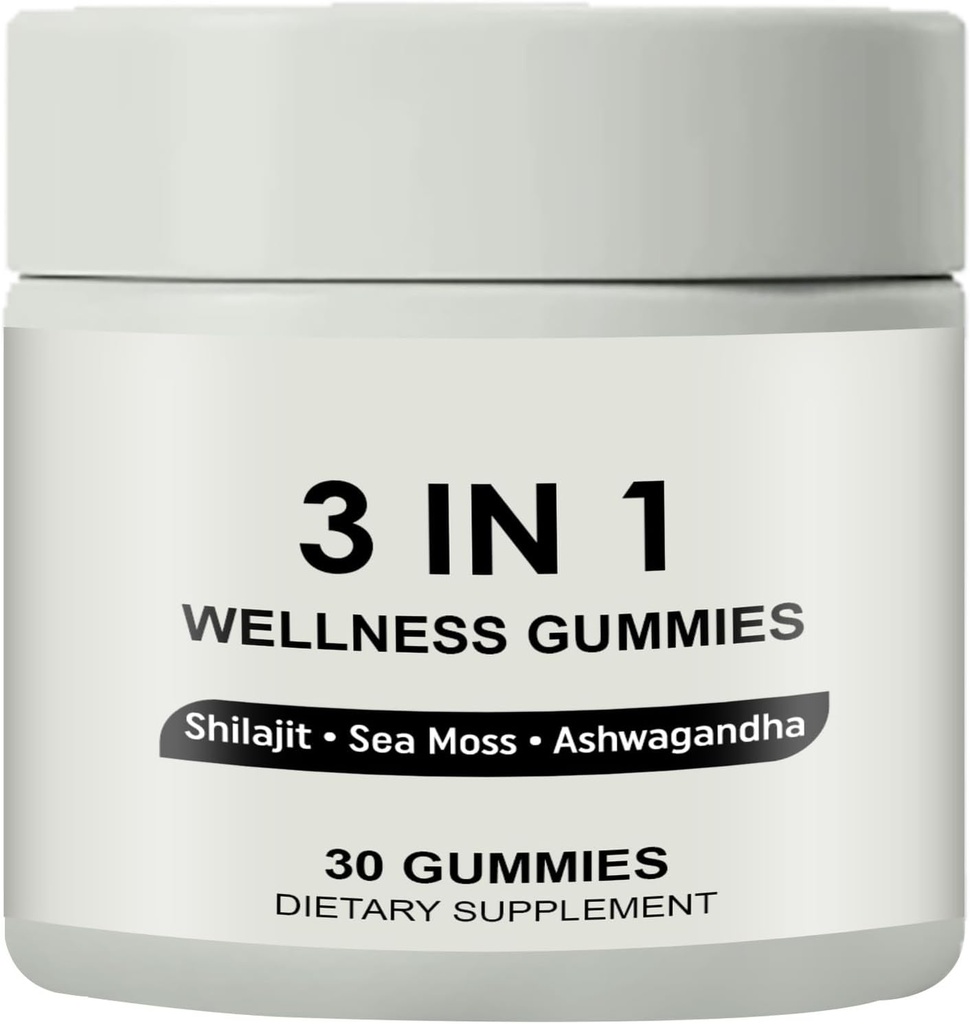 3 ב 1 מסטיקנים, 3 ב 1 Shilajit מסטיקים לגברים, Pure Shilajit בריאות חניכיים (Shilajit + Sea Mos + Ashwagandha), חניכיים שילאג'יאט לגברים, non-GMO