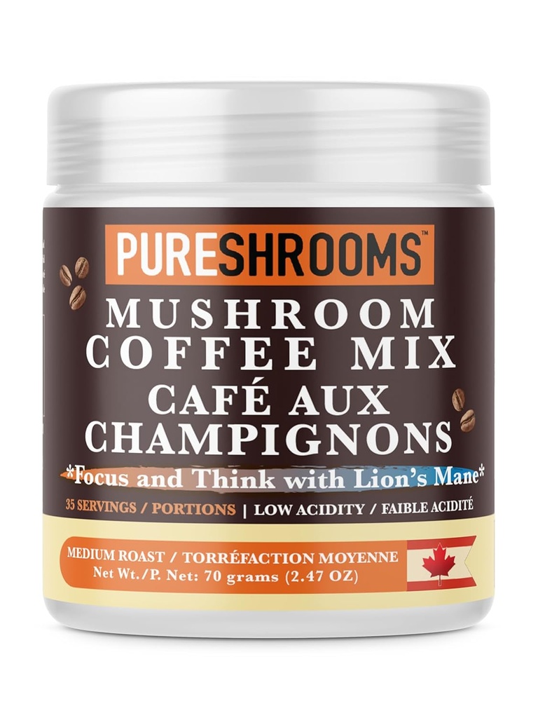 Focus & Think מיידית Mushroom with Ultra Concentrated Lion's Mane Mushroom Extract for Brain Boost - Enhance Focus, Clarity, and Concentration - Net Wt. 70g/2.47 oz
