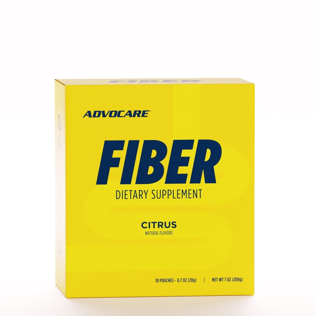 AdvoCare Fiber Dietary Supplement - Daily Fiber Powder Supplement with Soluble & Insoluble Fiber - Fiber Blend Includes Psyllium Husk & Citric Acid - Supports Digestive Health* - Citrus, 10 Pouches