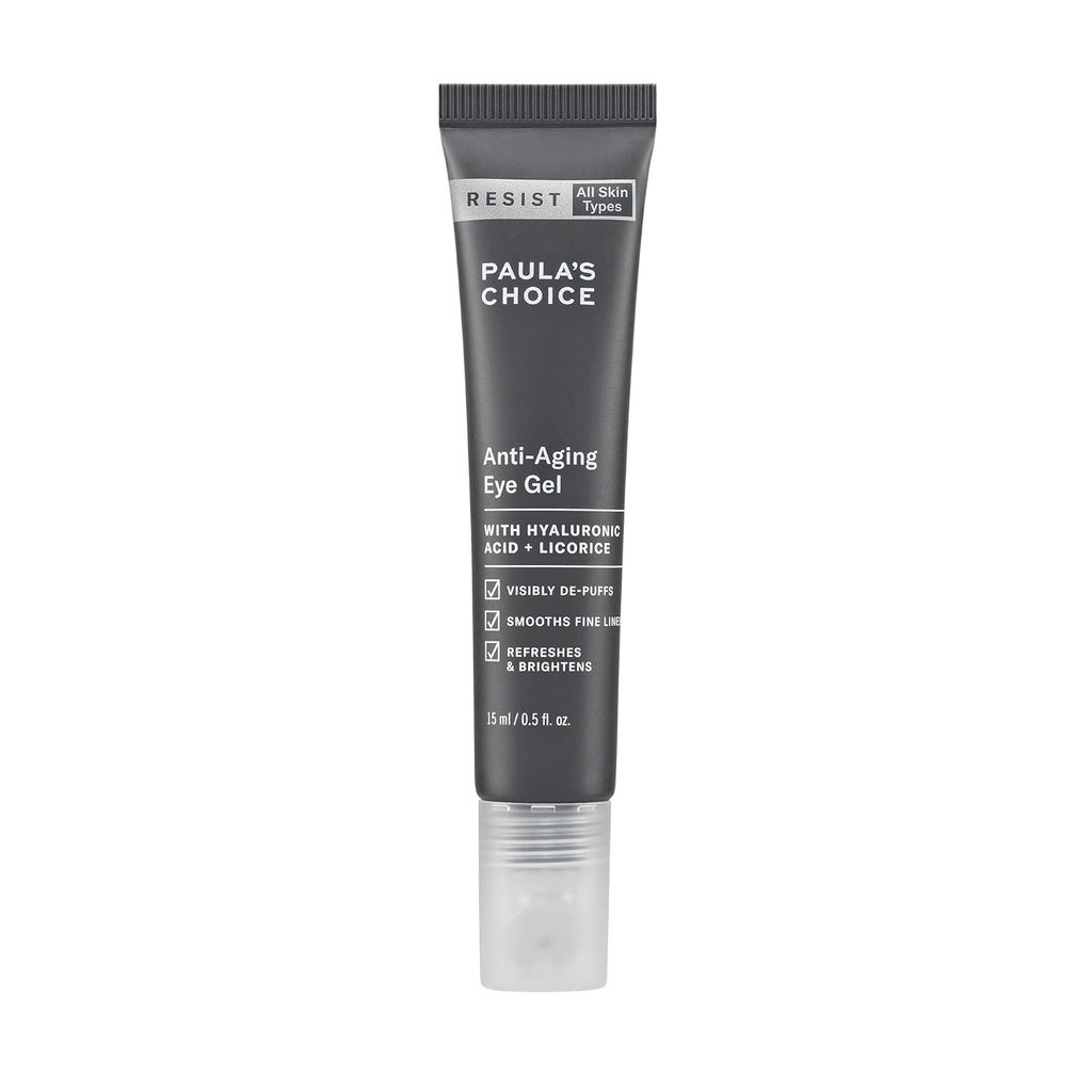 בחירתו של פאולה RESIST Anti-Aging Eye Gel with Hyaluronic Acid, for Dark Circles, Puffy Eyes, Crow's Feet, Fine Lines & Wrinkles, 0.5 Ouncece