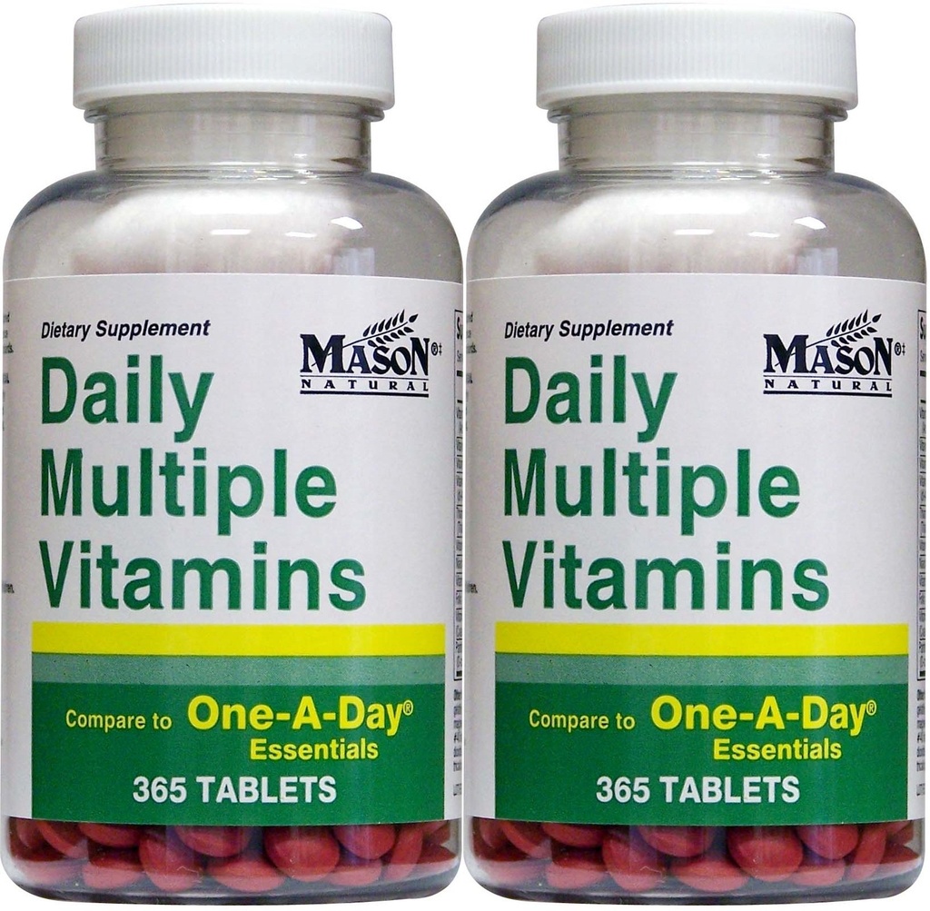 ויטמינים מרובים יומית בהשוואה לאחד A Day Essentials Multivitamin Multimineral תוסף 365 טבליות עבור חבילת בקבוק 2 Total 730 טבליות