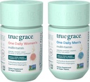 True Grace One Daily Men's Multivitamin (30 טבעונים) + One Daily Women's Multivitamin (30 טבליות טבעוניות) - Non-GMO & Gluten Free - 30 יום אספקה של כל אחד
