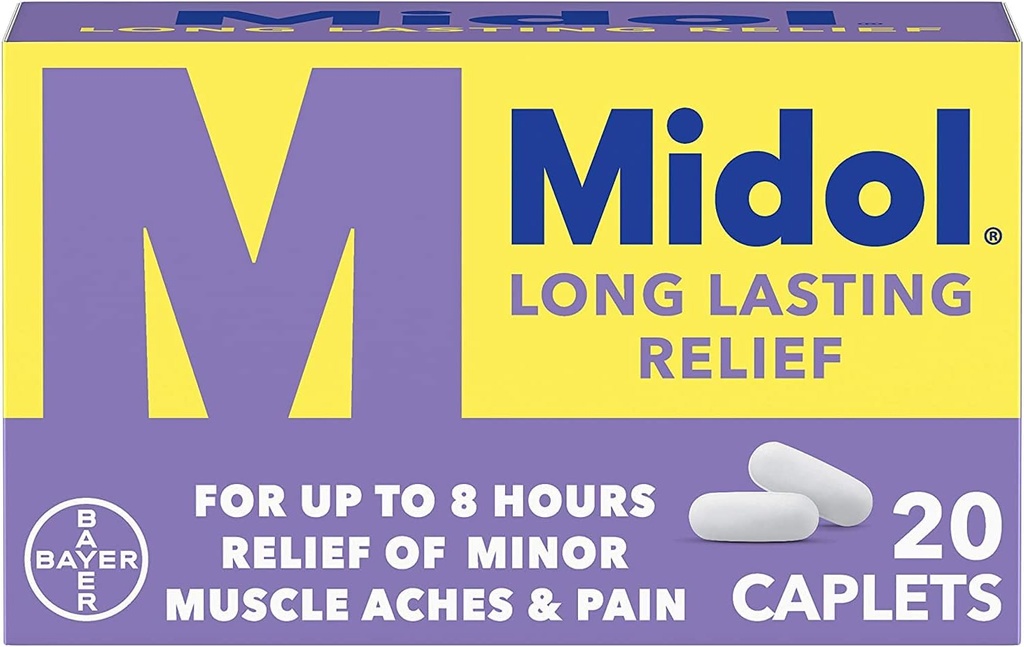 Midol Long Lasting Relief - 20 קפסולות, חבילת 6