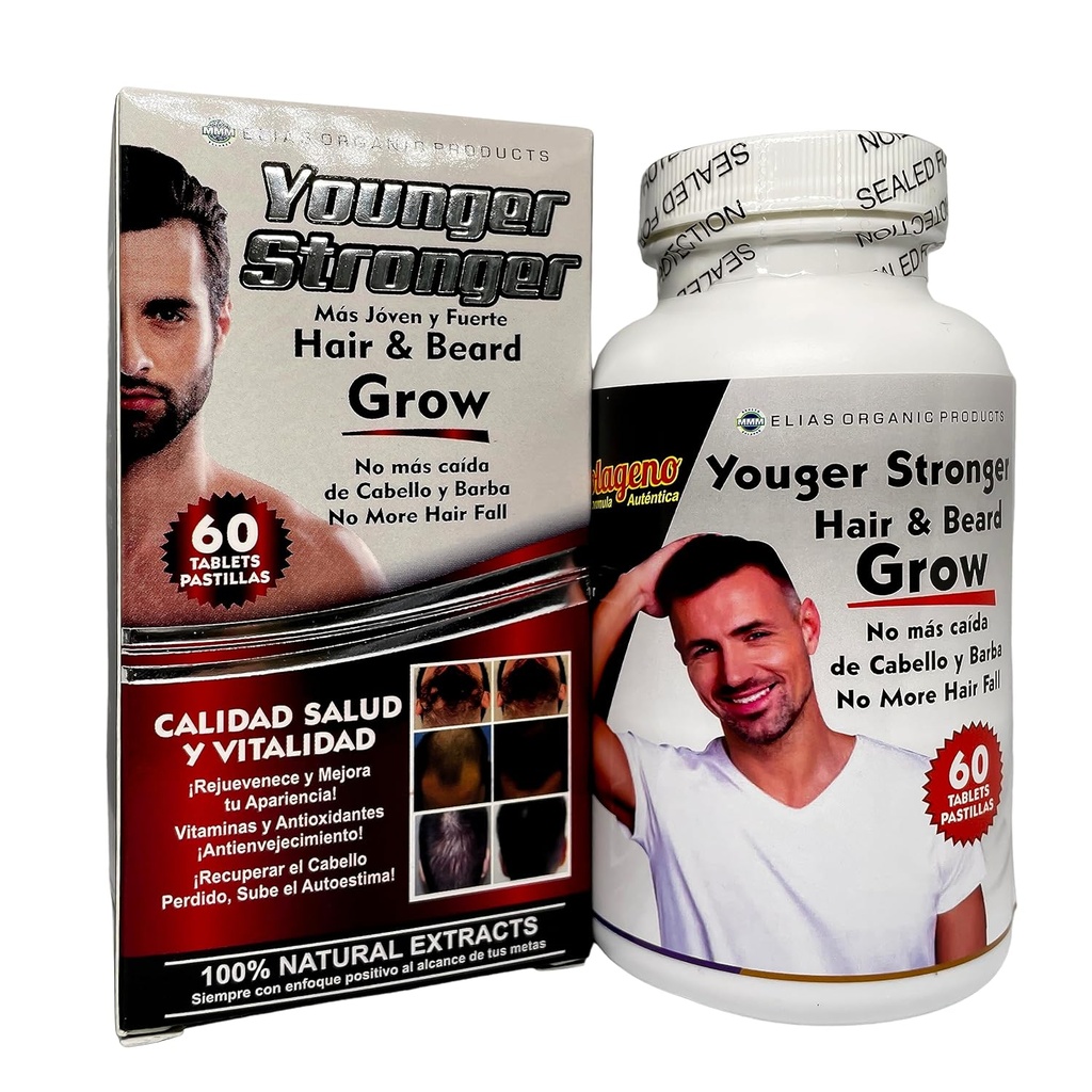 Younger Stronger Har and Beard Grow 100% Natural Extracts 60 טבליות