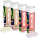 שתי ליטרים של ג'ינג'ר-למילה אלקטרוליטים ו-Strwberry Immune Tablets (4) Tube Combo Pack | Great Taste - Gluten Free - Daily Use
