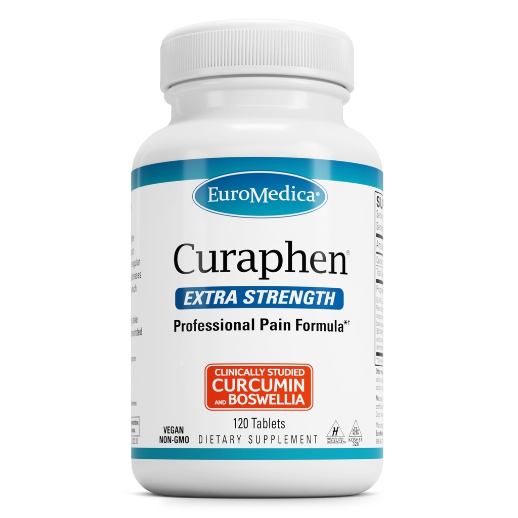 EuroMedica Curaphen תוספת כוח - Curcumin & Boswellia תוספת לתמיכה ב Circulation בריא - תוספת Turmeric לתמיכה מפרקים, בריאות שרירים & Endorphin הפקה - 120 טבליות