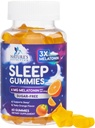 Melatonin Sleep Gummies Sugar Free - 6 מ"ג Melatonin Sleep Gummies למבוגרים, תוספת שומן שינה תוספת תוספת, תוסף תמיכה בשינה Occasional, 6mg Gomitas paraamir - הרוזן 60