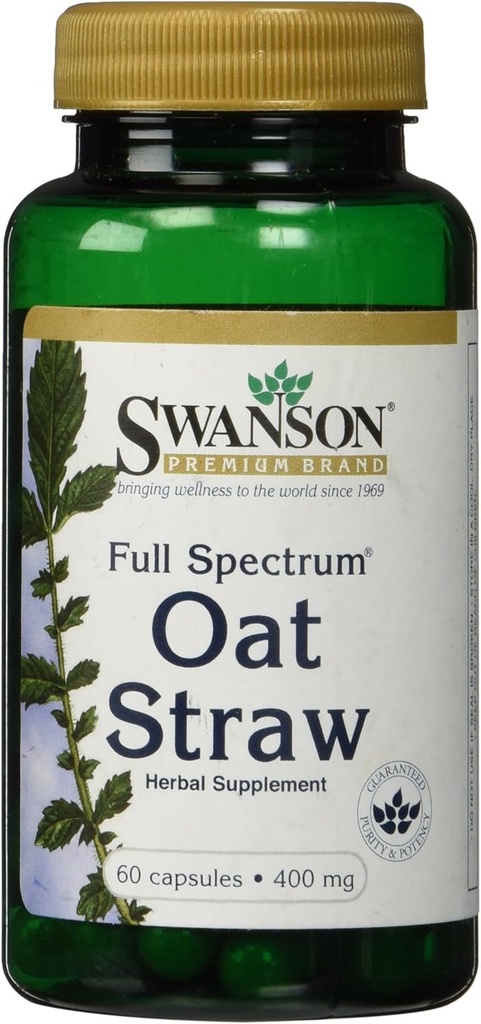 Swanson Full Spectrum Oat Straw 400 מיליגרם 60 קפסולות