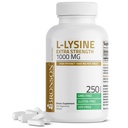 ברוונסון L-Lysine תוספת כוח 1000 MG ל- Tablet High Potency, Immune Support & Supports Collagen Synthesis, Non-GMO, 250 טבליות צמחוניות