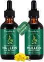 2 Pcs אורגני נוזל מולליין לחלץ תוספת בריאות Lungs - טבעוני, No AdditivesBronchial ניקוי עבור תמיכה בריאות - 2 oz מולליין טיפות טיפות טיפות