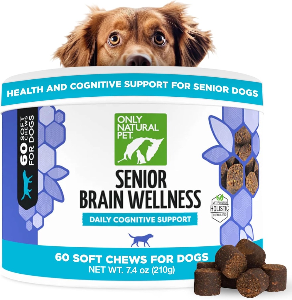 רק כלבי המוח הבוגרים של NATURAL PET – Small, Medium & Large Breeds, Toothless & Geriatric Dogs, Soft Chicken & Bacon Flavor חטיפים, Baked Treats - 60 Count and Large Breed Bears