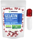 XPRS Nutra Size 3 קפסולות ריקות - 100 הרוזן ריק Gelatin קפסולות - Pills DIY קפסולת מילוי - Pure Bovine Pill Gel Caps Fillable for Do-It-Yourself ויטמינים ותוספים (Clear Red/White)