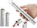 Zam-Zam Daily Pill Organiser | Portable 7 Day PillPSKer | Large Capacity Travel Pill Container | Convenient Weekly Pill Box for Medicine Management | Travel Pill Organer with Labels(Aluminum)
