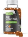 Viteey Black Cohosh Root Gummies - Menopause הקלה עבור Hot Flashes ו- Night Sweats - טבעוני, Gluten Free, non-GMO - 60 Count