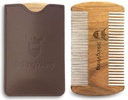 Striking Viking Sandalwood Beard Comb & Case - Pocket-Sized Grooming Tool with Fine & Coarse שיניים, Perfect for Use with Balms & Oils