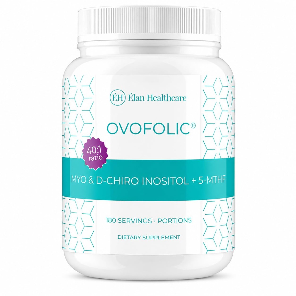 תוסף Inositol - Myo-Inositol ו- D-Chiro Inositol Plus Active Folate - אידיאלי 40:1 Ratio - איזון הורמונלי (180 מנות, 387g Jar)