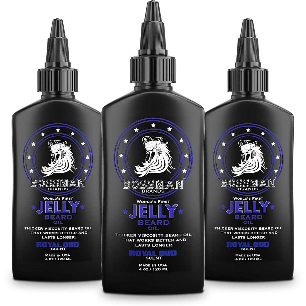 בוסמן ג'ולי בירד שמן לגברים - 3 Pack (12 oz בסך הכל, רויאל אוד Scent) - Softens, Moisturizes & Conditions with Natural Ingredients