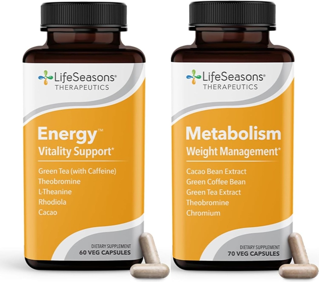 Metabolism Weight Control & Energy Boosting תוסף - Natural Appetite Suppressant - Curbs Cravings - תה ירוק, קפה באן, Chromium, Cacao & Theobromine - 130 קפסולות