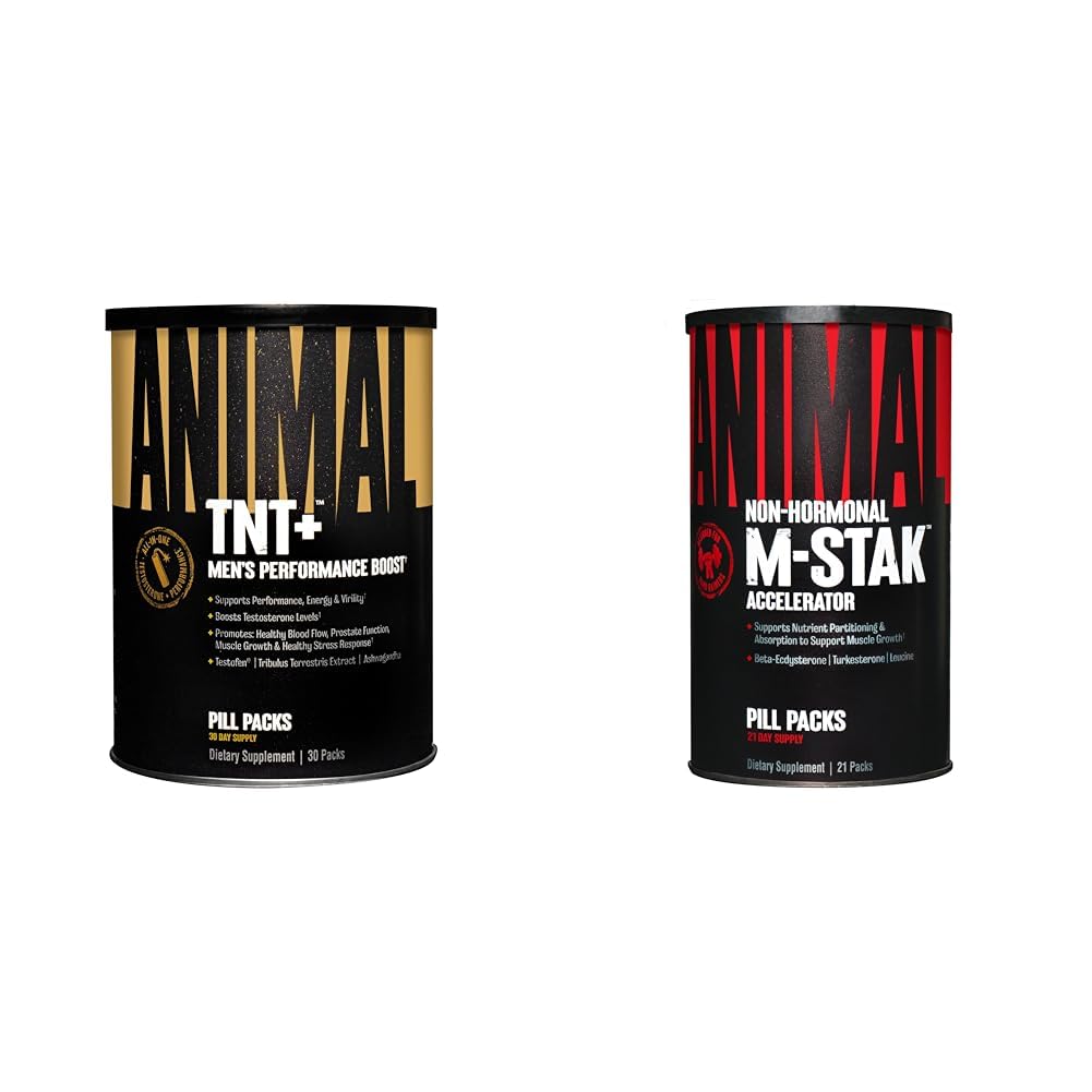 חיות TNT+ מבחן Booster & M-Stak שריר בניין עבור גברים - 21 Count
