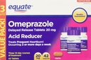 Equate Omeprazole 20 מיליגרם, Acid מופחתr, נדחה שוחרר, 42 טבליות