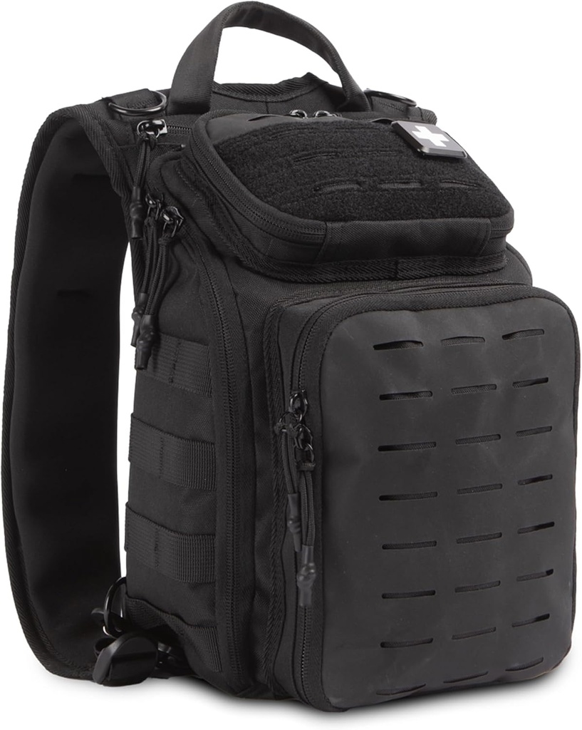 My Medic Recon PRO - HSA FSA עזרה ראשונה - 250+ עזרה ראשונה והישרדות Essentials, Supplies, & Must Have IFAK for Home, Car, Office או Business - Black Black Aids