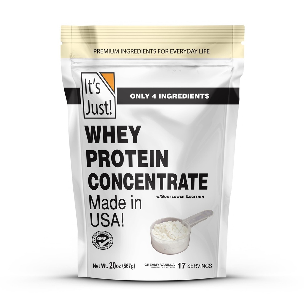 זה פשוט! 100% חלבון Whey חלבון ריכוזrate, המיוצר בארה"ב, Premium WPC-80, Natural Vanilla Flavor (1.25 פאונד /Vanilla)