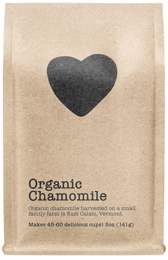 אורגני Chamomile, 45-60 משרתות, E-Conscious Zip Pouch, Caffeine חינם, Pure Vul Leaf Tea Grown באמריקה, 5 אוונס (Medium)