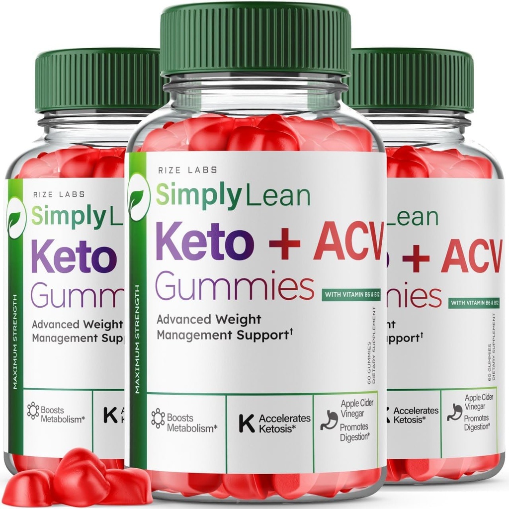 מעבדות rize (Pack של 3 פשוט Lean Keto + AC חניכיים עבור ירידה במשקל מתקדם, תוספת דיאטה, כוח מקסימלי Gomitas, סקירה פורמולה מתקדמת (180 חניכיים)